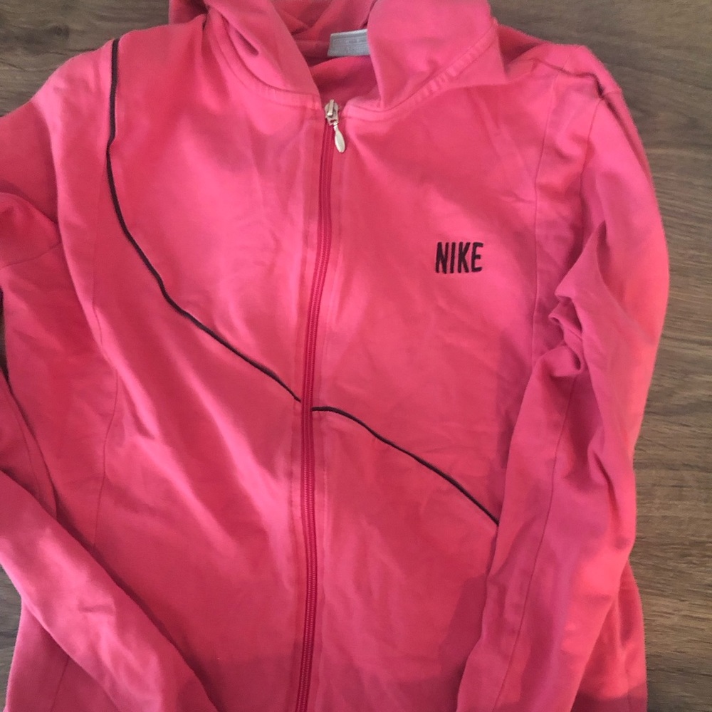 Nike pink zip hoodie